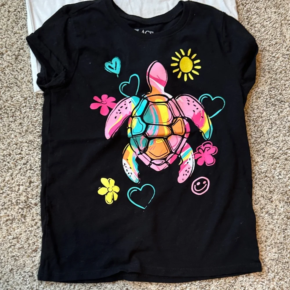 4 - Children’s Place Vibrant Graphic Tees - Pink, White, Blue, Black